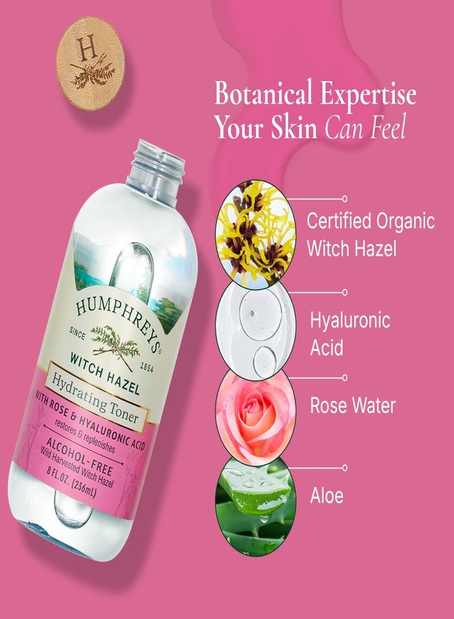 Humphreys Witch Hazel Hydrating Toner | Wild Harvested Witch Hazel & Rose | Natural, Alcohol-Free Formula | Balancing & Hydrating | Clears Pores | 8 Fl Oz - Image 3